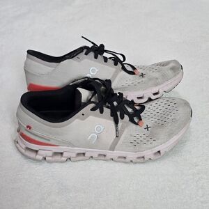 Women's On Cloud X 4 Running Shoes  Silver/Flame Size 11 Athletic Sneakers